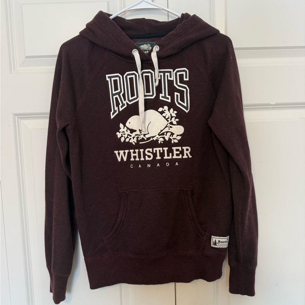 Roots Whistler Canada Sweatshirt Hoodie Red/Maroon SMALL